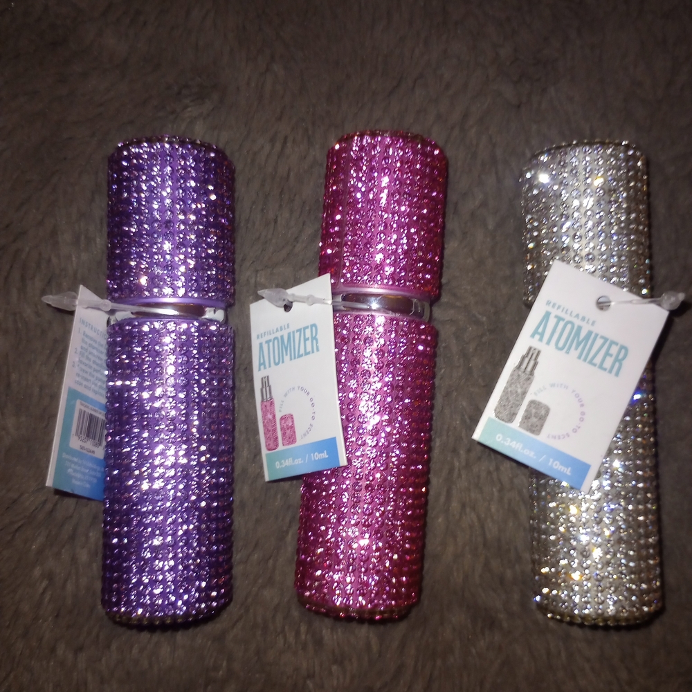 Glamorous Gemstone Atomizer - Purple, Pink, Silver (Pick One)